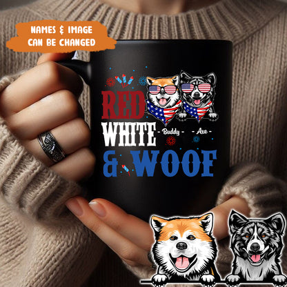 Petthouse | Personalized Red White & Woof Dog Dog 4th Of July Shirt, Birthday Gift For Dad, Grandpa