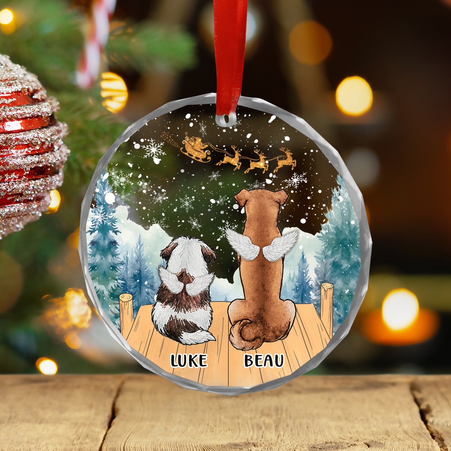 Petthouse | Dog Memorial Christmas Acrylic Ornament, Dog Angels Clear Ornament, Pet Loss, Loss Of Dog