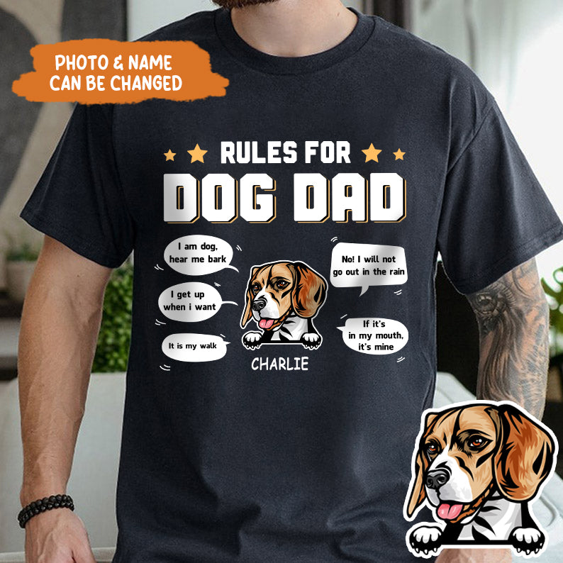 Petthouse | Personalized Dog Rules For Dog Parent Shirt, Funny For Dog Dad Dog Lover Dog Owner