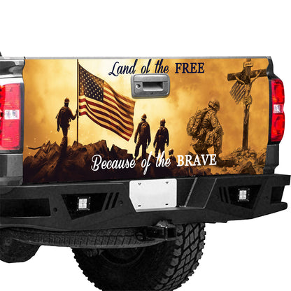 Petthouse | Jesus American Veteran Vinyl Tailgate Land Of The Free Because Of The Brave Memorial Day Gift