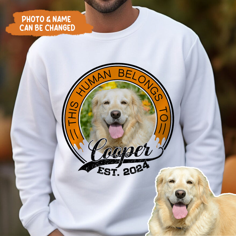 Petthouse | Personalized Dog Dad This Human Belong To Est 2024 Shirt, Fathers Day Shirt, Dog Dad Gift