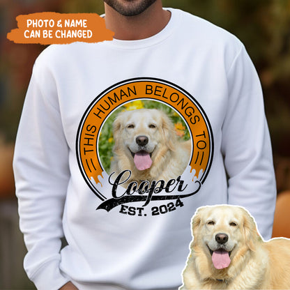 Petthouse | Personalized Dog Dad This Human Belong To Est 2024 Shirt, Fathers Day Shirt, Dog Dad Gift