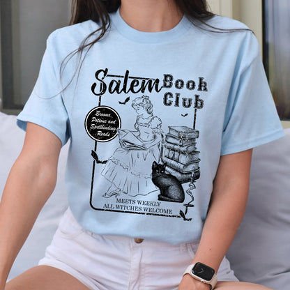 Petthouse | Retro Salem Book Club Shirt, Black Cat Spooky Book Salem Witches, Spooky Season Bookish