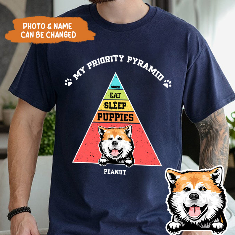 Petthouse | Personalized Dog My Priority Pyramid Funny Shirt, Personalized Custom Unisex T-shirt