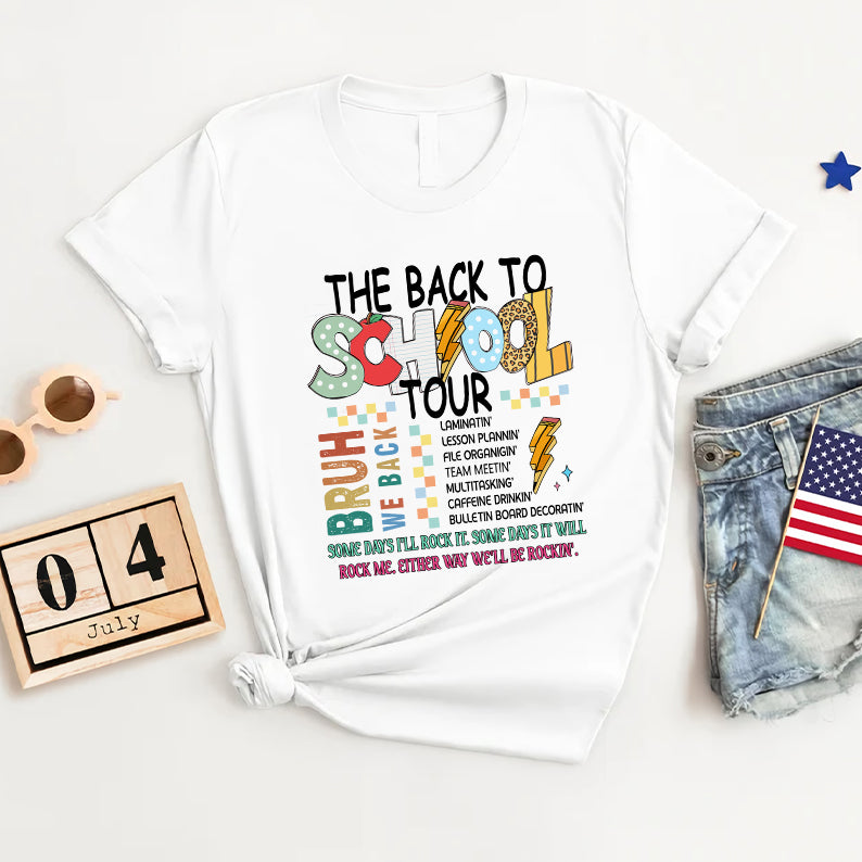 Petthouse | The Back To School Tour Shirt, Bruh We Back T Shirt, Teacher T Shirt, School Doodles