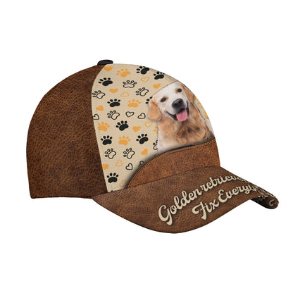 Petthouse | Golden Retriever Dog Dad Baseball Cap Golden Retriever Kisses Fix Everything Classic Caps