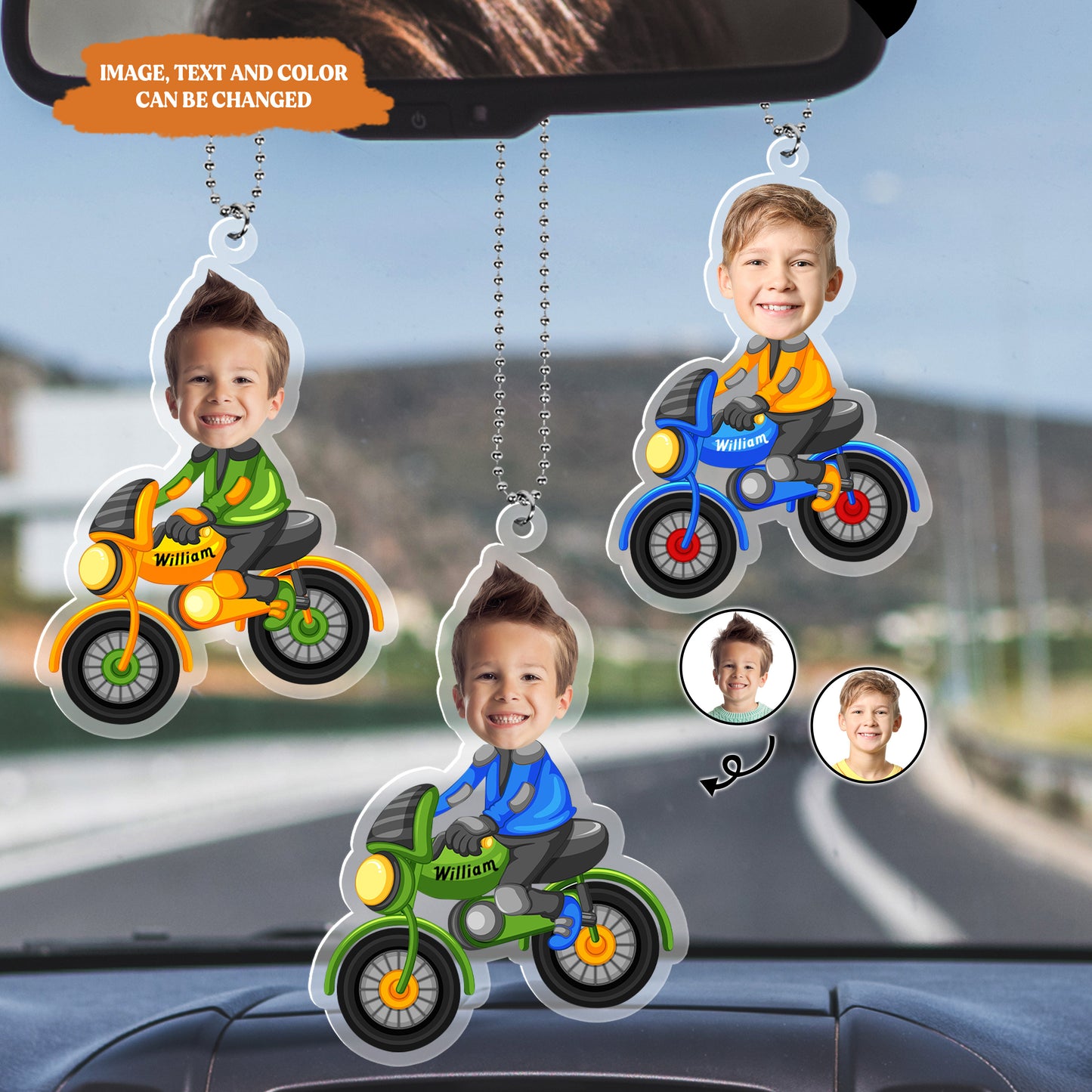 Petthouse | Personalized Car Hanger With Baby Face Photo, Ornament Drive Safe Daddy Gift, Mom Gift