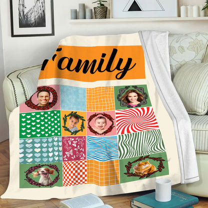 Petthouse | Personalized Photo Family Sofa Blanket To My Siblings, Fleece Blanket To My Sisters, Wedding Gifts