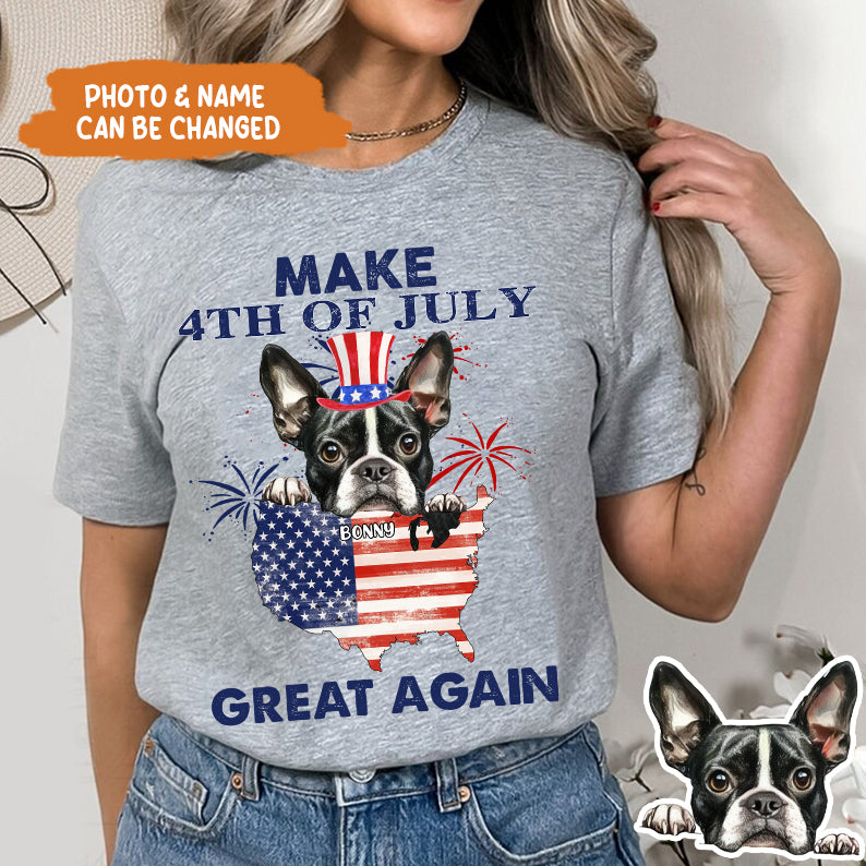 Petthouse | Personalized Dog Independence Day Shirt, Make 4th Of July Great Again, Gift For Dog