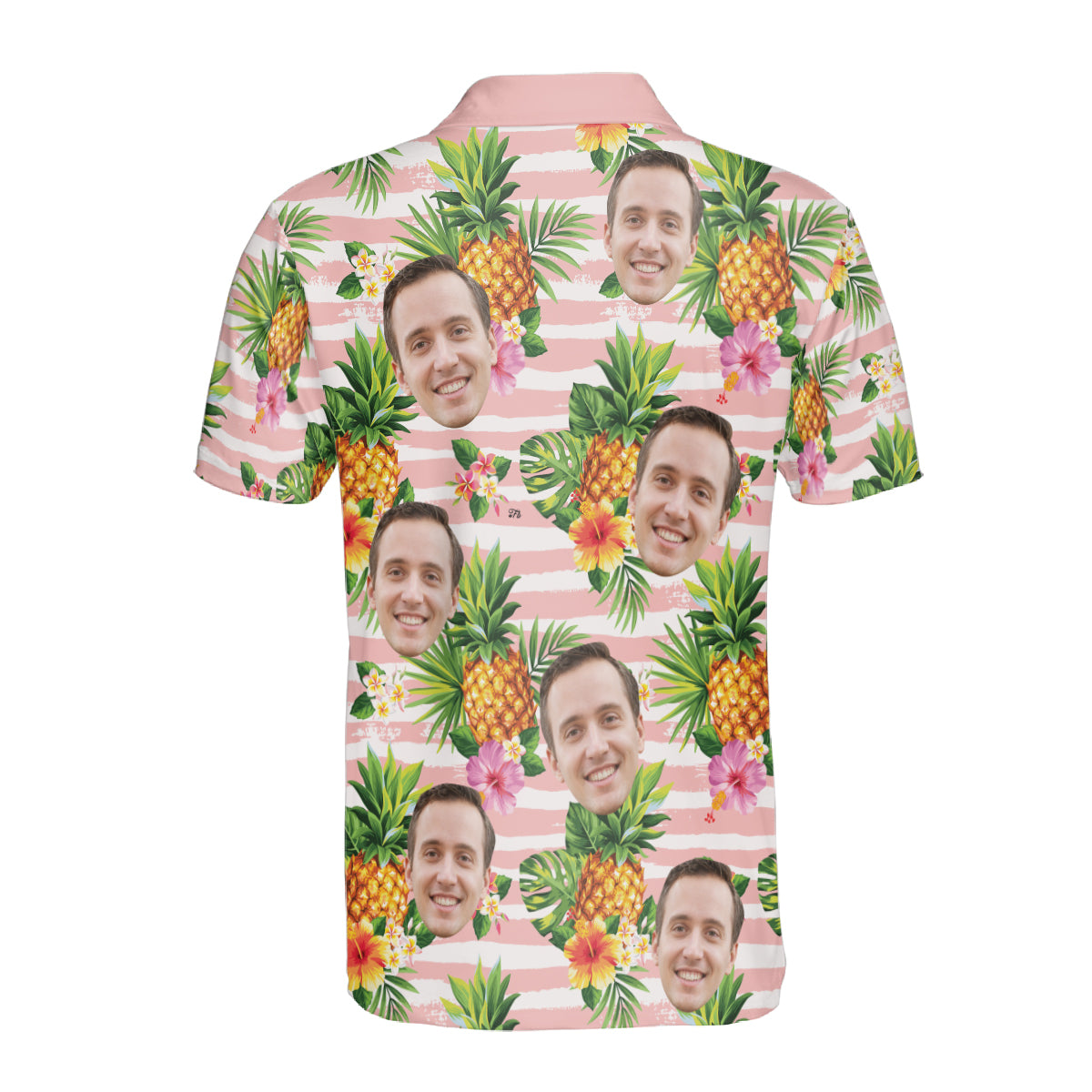 Petthouse | Customized Picture Palm Tree Pineapple Seamless Pattern Polo Pineapple Summer Beach Vibes Golf Shirt Dad