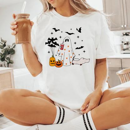 Petthouse | Halloween Ghost Dachshund Dog Shirt, Сute Ghost Dog Shirt, Women Halloween, Spooky Vibes