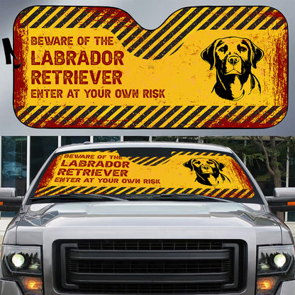 Petthouse | Windshield Sun Shade Beware Of Labrador Retriever Dog Sunshade Sun Visor Dog Mom Dog Dad