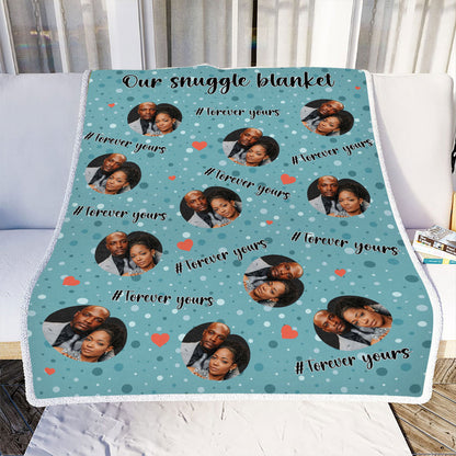 Petthouse | Customized Photo Couple Blanket For Valentines Day, Forever Yours Fleece Blanket For Wife, Wedding