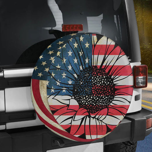 Petthouse | American Flag Custom Tire Cover Us Independence Day Universal Spare Tire Cover Patriotic Gifts