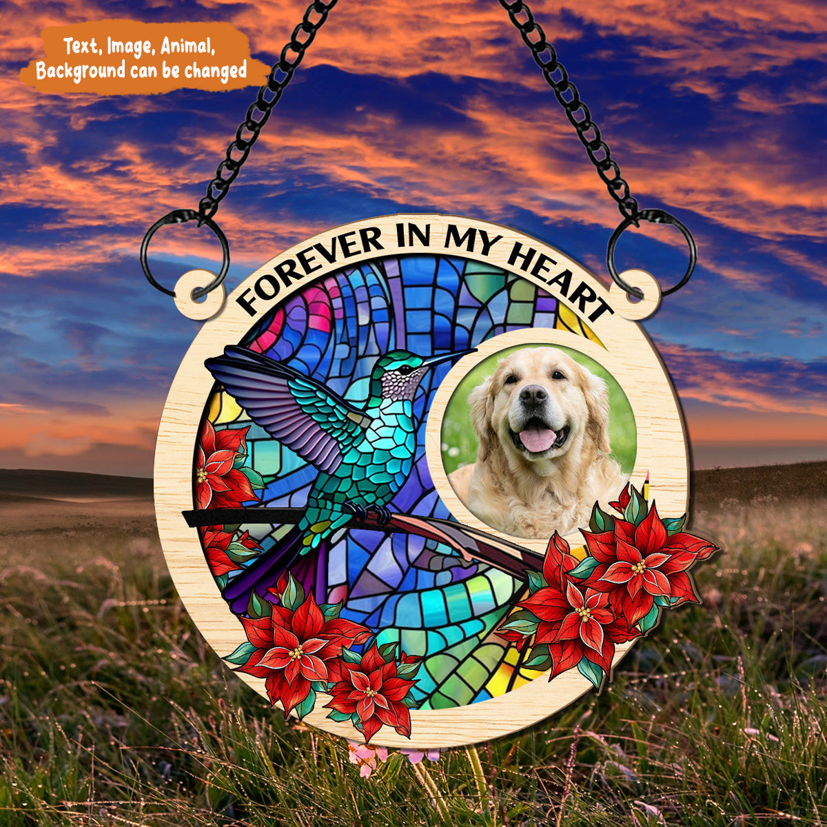 Petthouse | Custom Photo I'm Always With You Memorial Suncatcher, Loss Of Family Ornament, Sympathy Gift