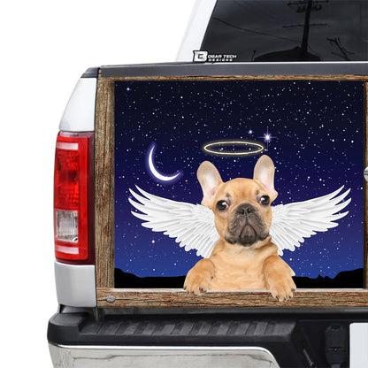 Petthouse | Customized French Bulldog Angel Tailgate Wraps For Trucks Dog In Heaven Tailgate