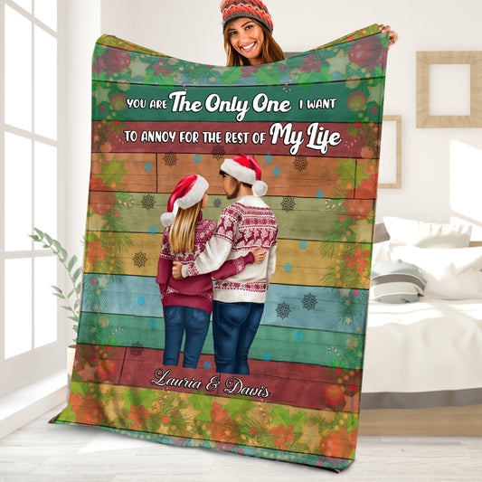 Petthouse | Personalized Name On Fleece Blanket For Newlywed Couple Bedroom, Christmas Couple You Are The Only One