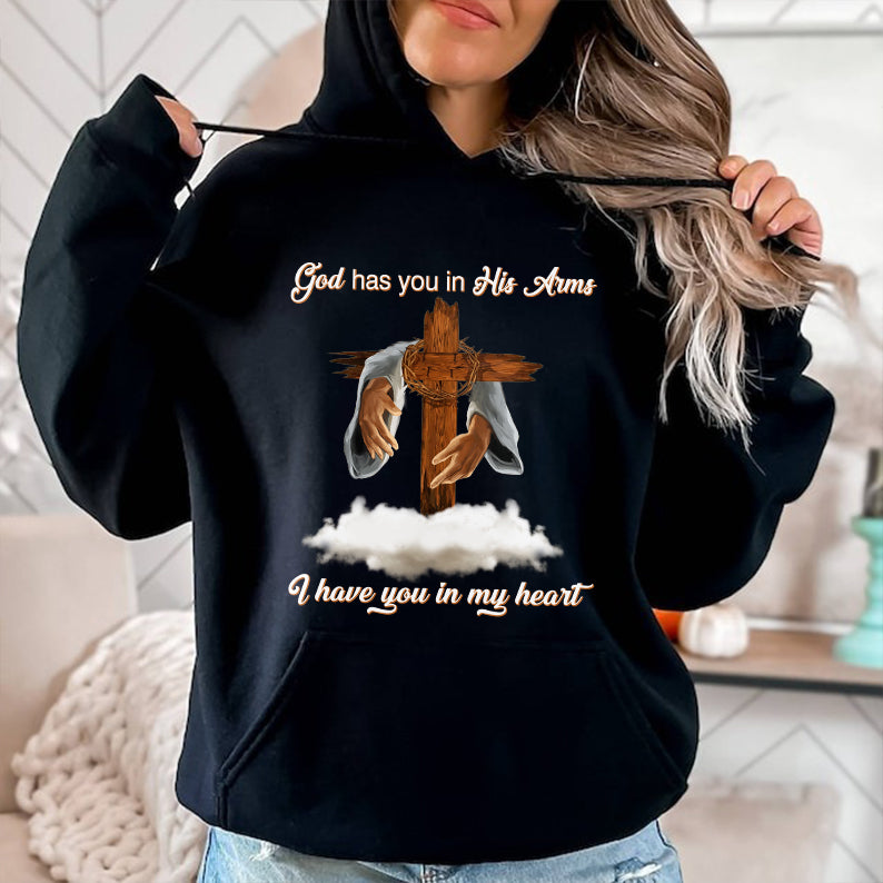 Petthouse | Custom Memories Dog Jesus God Has You In His Arms I Have You In My Heart Shirt