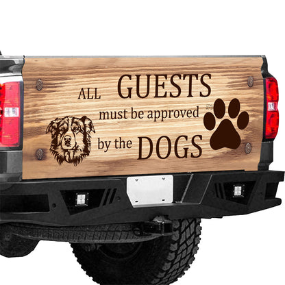 Petthouse | Approved By Australian Shepherd Dog Tailgate Wrap Pet Paw Graphic Wraps Farmhouse Style Rear