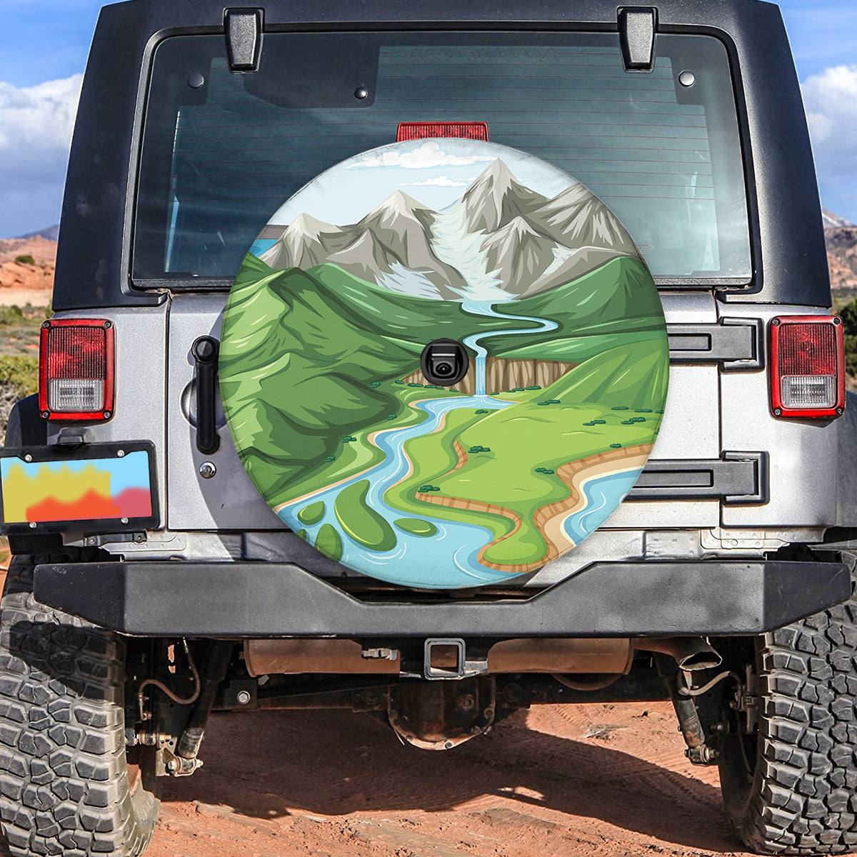 Petthouse | Tire Cover Waterfall Wheel Covers For Trailer Truck Camper Travel Waterfall Art Spare Tire Cover