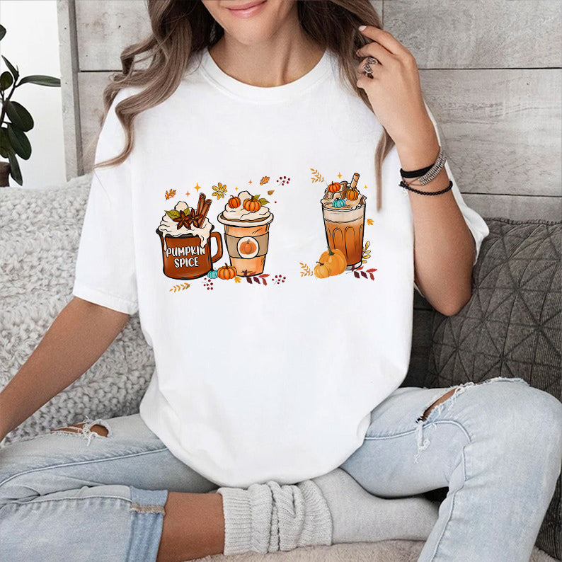 Petthouse | Personalized Dog Fall Vibes Shirt, Dog Fall Pumpkin Spice Latte, Dog Mom Fall Autumn