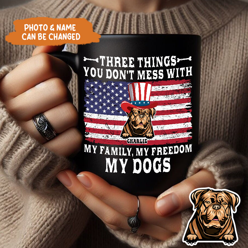 Petthouse | Custom Dog July 4th Three Things You Don't Mess With My Family Shirt, Independence Day