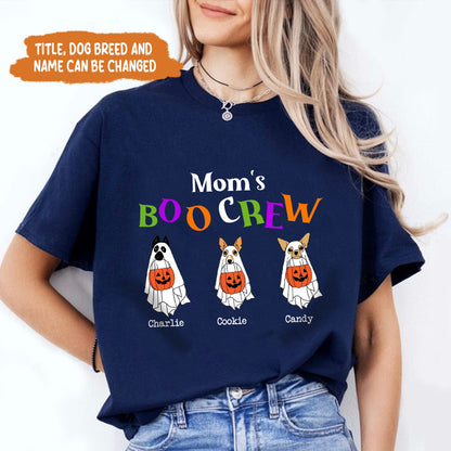 Petthouse | Personalized Boo Crew Dog Halloween T Shirt, Dog Ghost Boo Crew Shirt, Dog Halloween