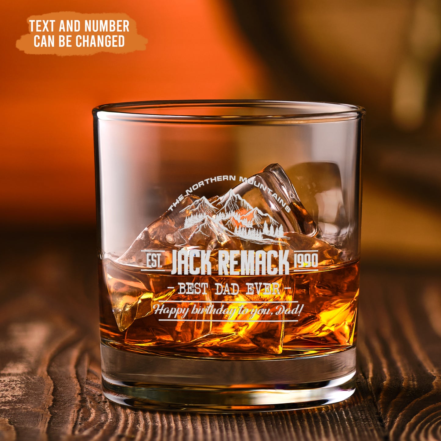 Petthouse | Personalized Dad Scotch Drinking Birthday Whiskey Glass, Engraved Bourbon Gifts For Men