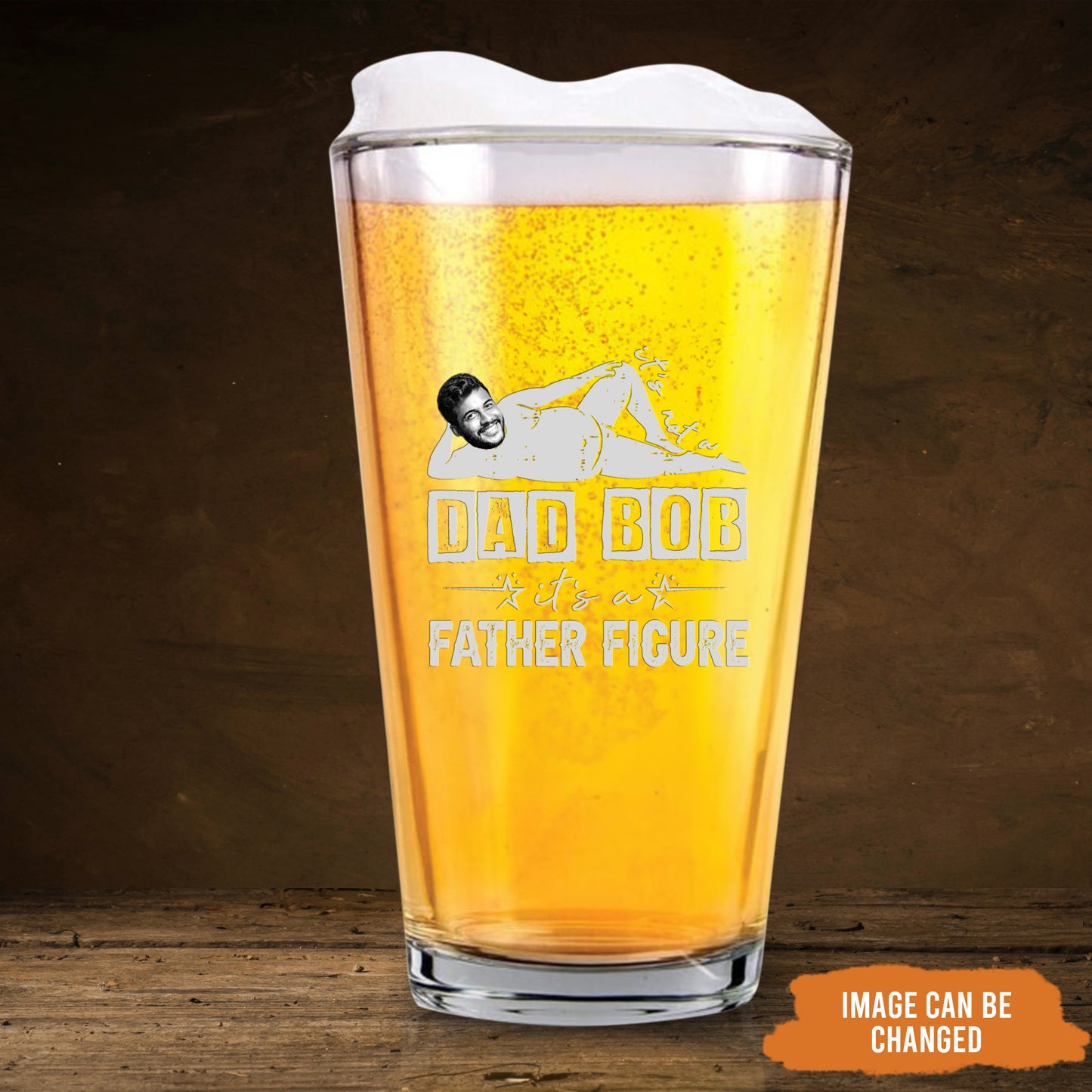 Petthouse | Custom Photo Dad Gift, It's Not A Dad Bod It's A Father Figure Funny Whiskey Glass