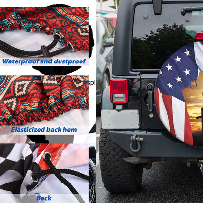 Petthouse | Jesus Usa Flag Print Spare Tire Cover Christian Religious Verse Faith Over Fear