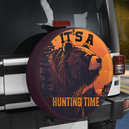 Petthouse | Customized Name Wild Bear Hunting Time Spare Tire Cover Hunting Forest Car Accessory Truck Cover