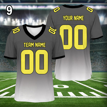 Petthouse | Custom Football Team Jersey Shirt, Personalized Football Jersey, V-neck Short Sleeve Jersey Shirt, Football Jerseys