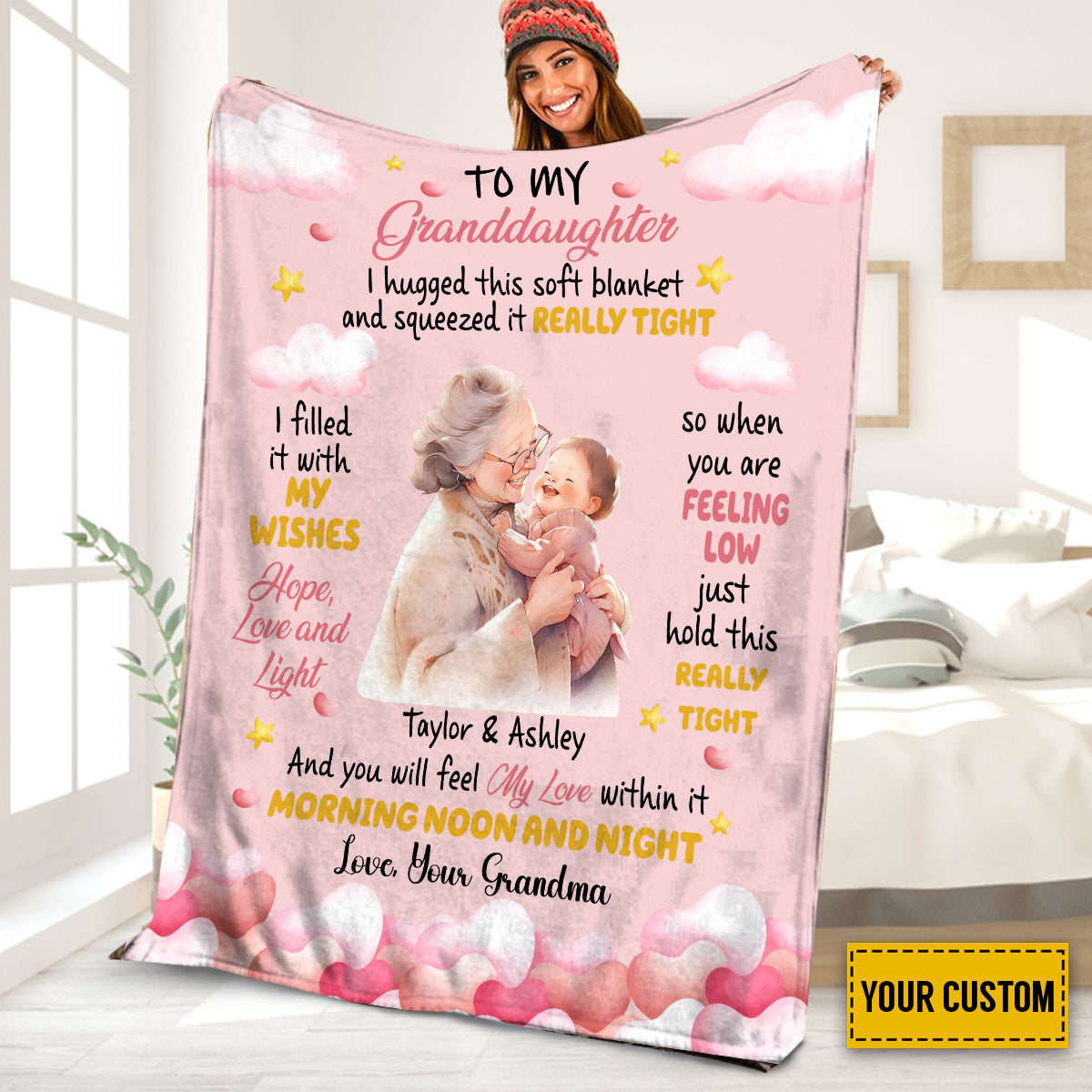 Petthouse | Personalized To My Granddaughter Fleece Blanket, You Will Feel My Love Within It, Family Gifts Idea