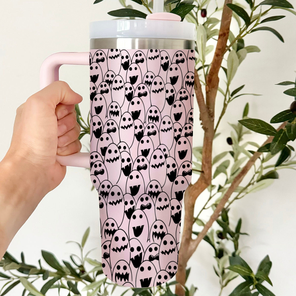 Petthouse | Ghost Scream 40oz Tumbler, Cute Ghost Tumbler, Spooky Season, Halloween Gift, Spooky Ghost