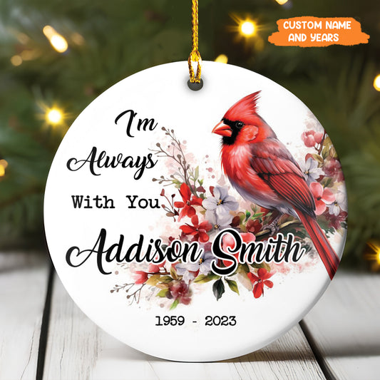 Petthouse | Cardinal Christmas Ornaments 2024, Cardinal Memorial Gifts, I'm Always With You Xmas Ornament