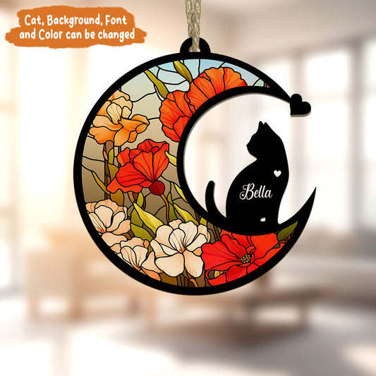 Petthouse | Personalized Cat Memorial Suncatcher, Pet Memorial Loss Of Pet Sympathy Gift, Cat Breed Memorial