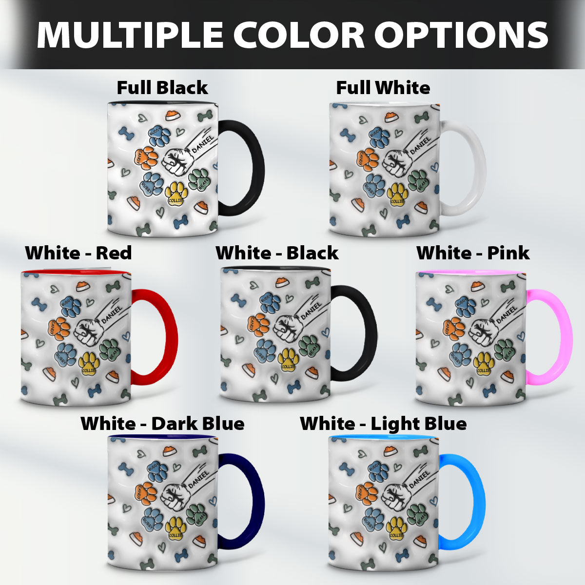 Petthouse | Personalized Dog Human Fist Bump Gift For Dog Dad 3d Inflated Effect Printed Mug