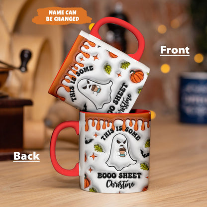 Petthouse | Personalized This Is Some Boo Sheet Ghost 3d Inflated Mug, Halloween Gifts, Spooky Vibes