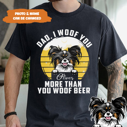 Petthouse | Personalized Dog Beer Dad I Woof You Shirt, Funny Gift For Dog Dad Dog Lover T Shirt