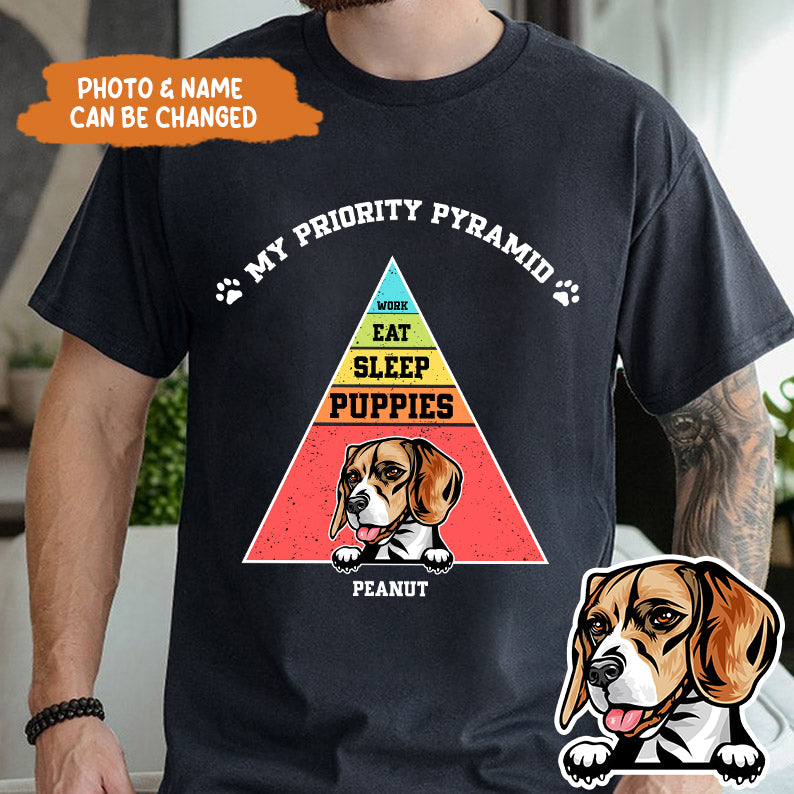 Petthouse | Personalized Dog My Priority Pyramid Funny Shirt, Personalized Custom Unisex T-shirt