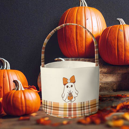 Petthouse | Personalized Trick Or Treat Basket, Trick-or-treat Bucket, Candy Halloween Basket, Monogram