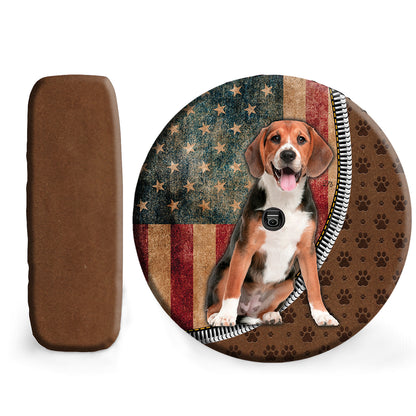 Petthouse | Beagle Dog Spare Tire Cover Grunge Usa Flag Camper Tire Cover Pet Paws Car Tire Protector Dog Mom