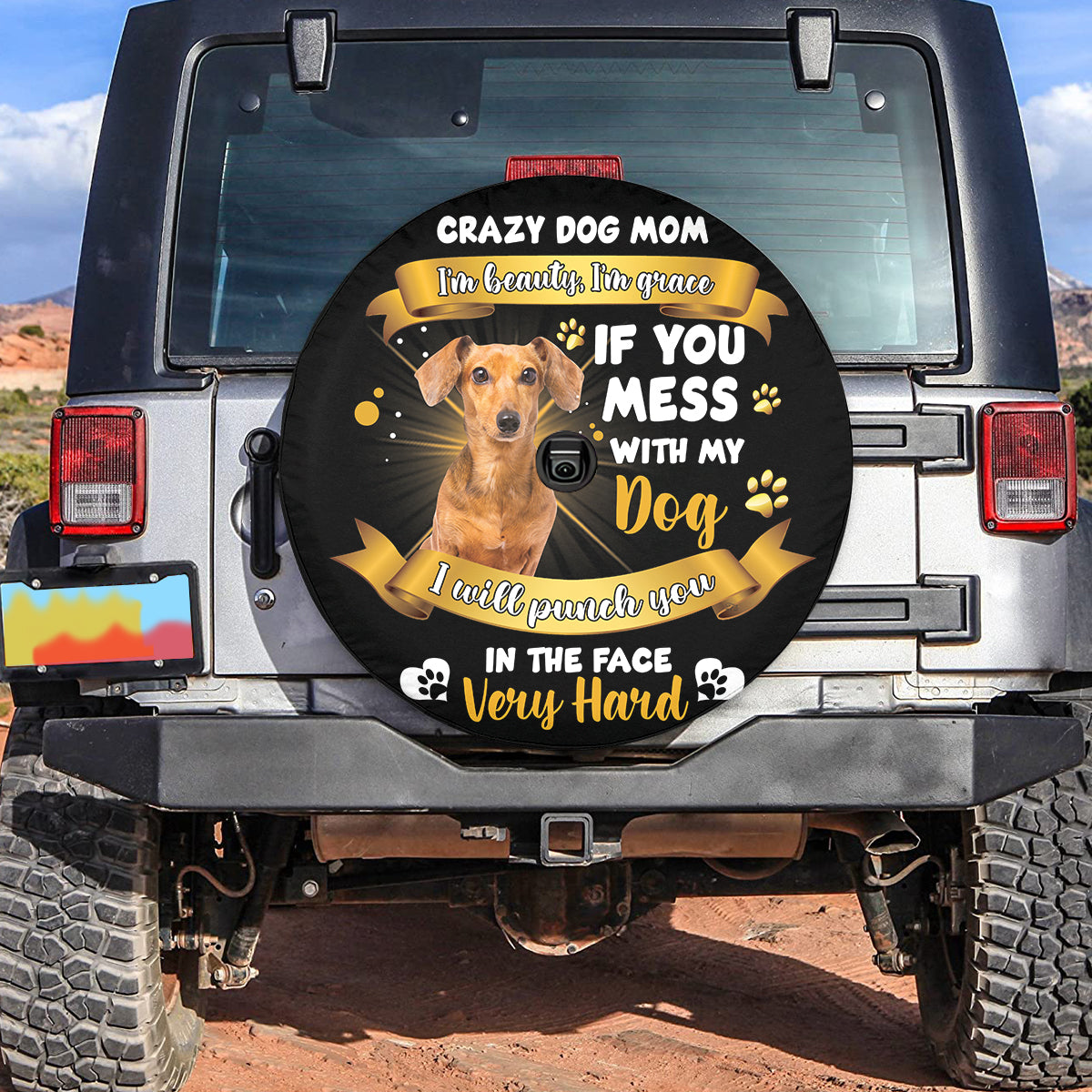 Petthouse | Dachshund Crazy Dog Mom Spare Tire Cover Dog Mama Beauty And Grace Spare Wheel Cover Mothers Day