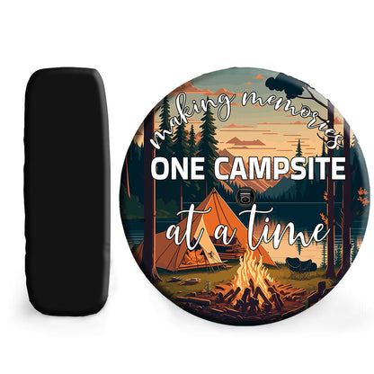 Petthouse | Beautiful Landscape Lake, Mountains Forest Tent Campfire Spare Tire Cover Camping Truck Decoration