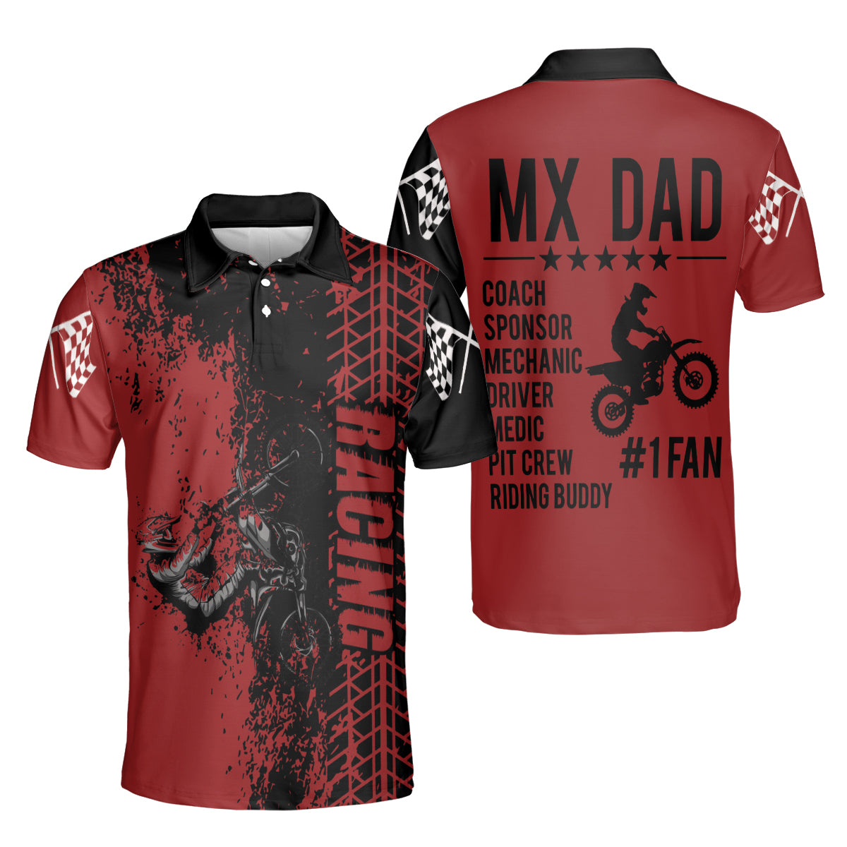 Petthouse | Customized Name Motorcycle Racing Polo Shirt Racing Dad Sport Shirt Happy Father's Day Daddy Gift