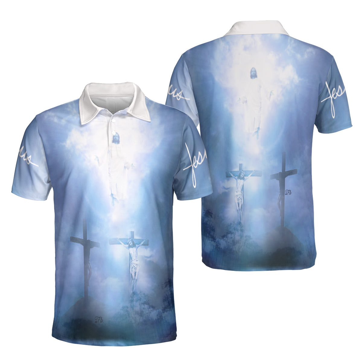 Petthouse | Jesus Christian Cross Heaven Polo Shirt Christian Religion Faith Sport Shirt Religious Gift Idea