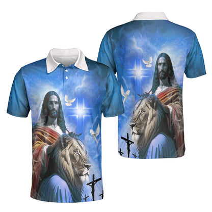 Petthouse | Jesus Christian Lion Of Judah Polo Shirt God Christ Religion Peace Sport Shirt Religious Gift