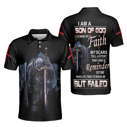 Petthouse | Christian Knight Templar Warrior Polo Shirt Son Of God Man Of Faith Sport Shirt Religious Gift