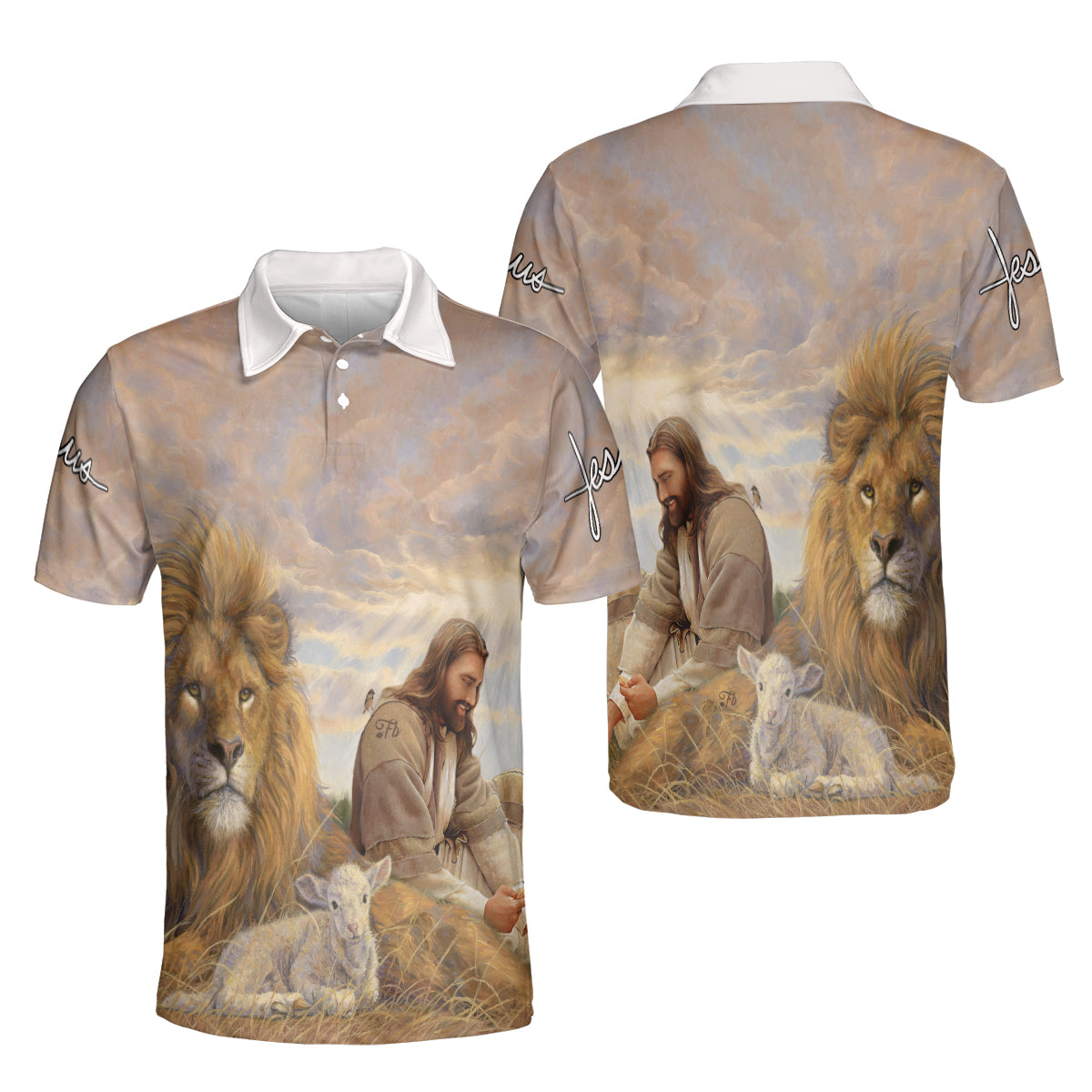 Petthouse | Jesus Christ Lion Of Judah Lamb Of God Polo Shirt God Christian Sports Shirt Gift For Family Member