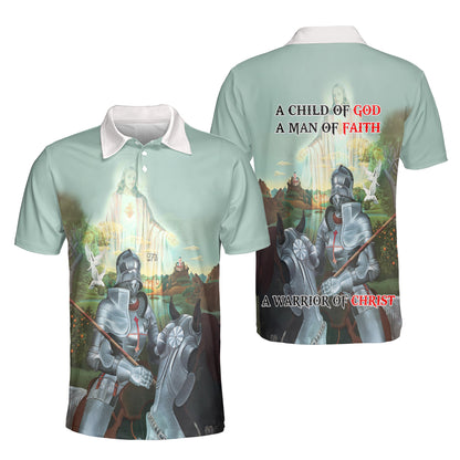 Petthouse | Knight Templar Warrior Christ Polo Shirt God Christian Sport Shirts Religious Gift Father Gift